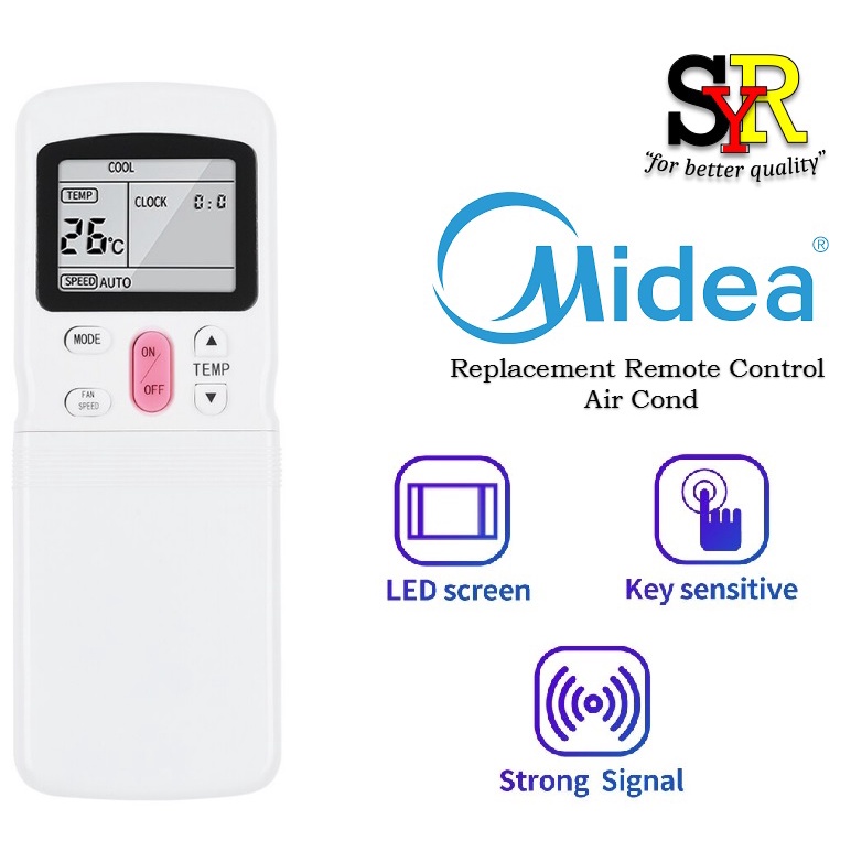 MIDEA R11HG Air Cond Remote Control Replacement Remote Control Aircond ...