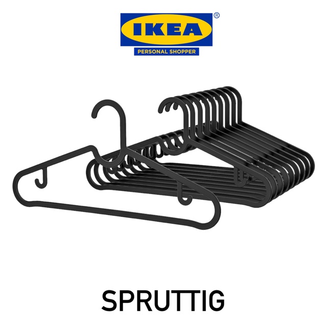 IKEA SPRUTTIG HANGER BLACK 10pcs