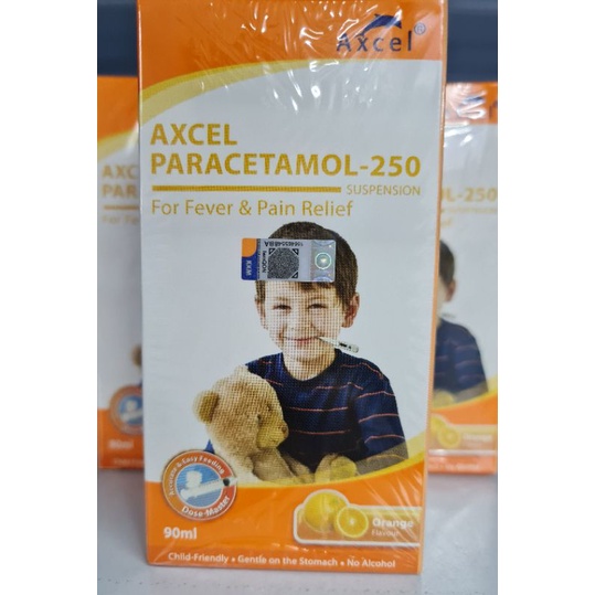 AXCEL PARACETAMOL 250MG/5ML SYRUP ORANGE 90ML FREE SYRINGE | Shopee ...
