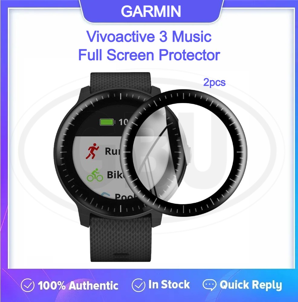 2pcs Garmin Vivoactive 3 Music 3Music 3D Full Cover Screen Protector Full Screen Shopee Malaysia