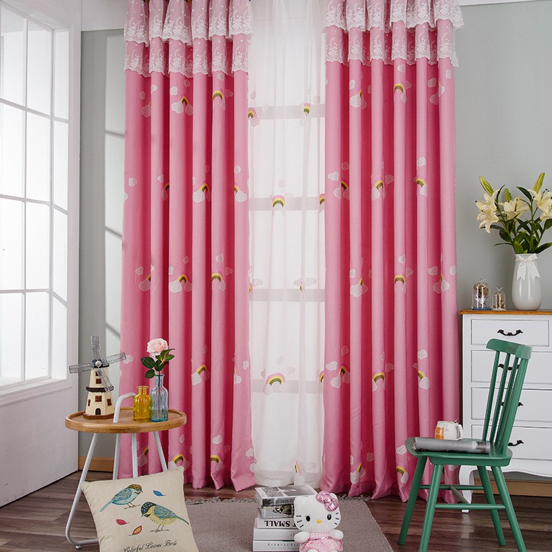 AnneyOneDecor Rainbow Cloud Embroidery Curtain Kids Room Curtain Lovely ...