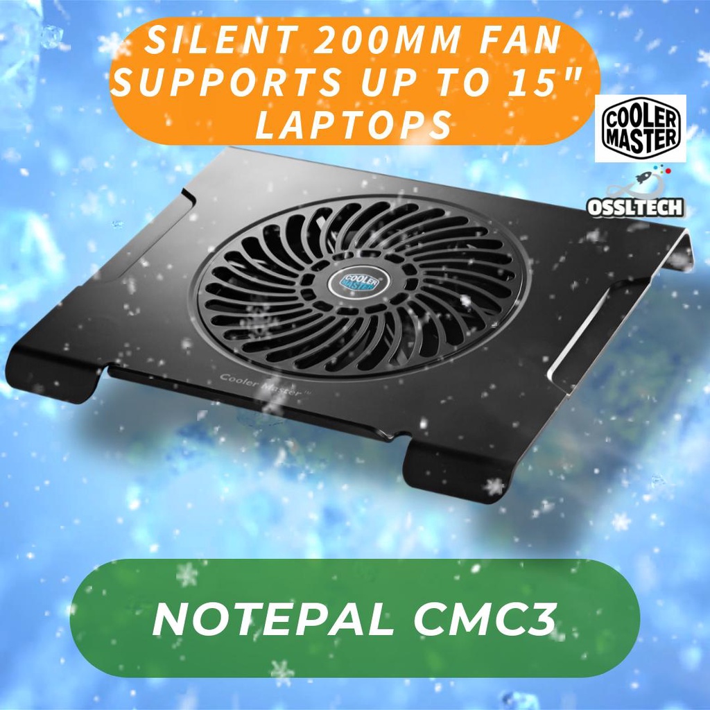 COOLER MASTER NOTEPAL CMC3 C3 COOLER PAD WITH ANTI-SLIP HOLDER SUPPORT ...