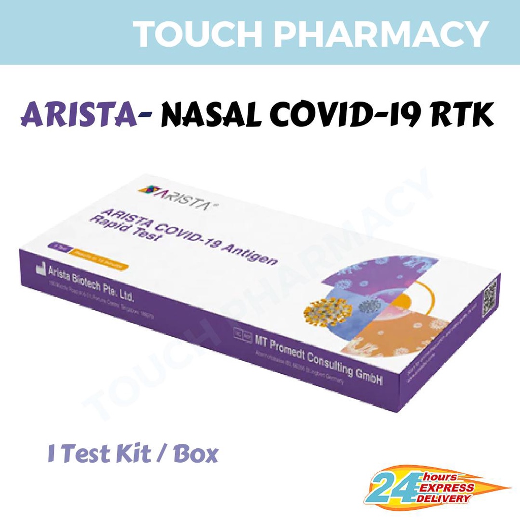 ARISTA Nasal Antigen Covid 19 Test Kit 1 Text Kit/Box (Exp 10/23