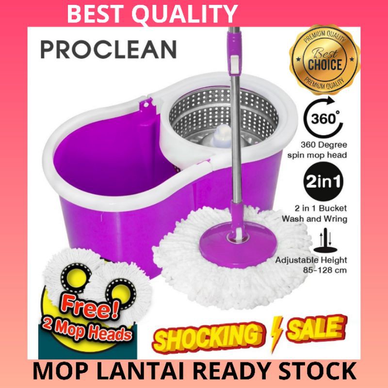 🔥SHOCKING SALE!🔥ProClean Spin Mop ECO Series Stainless Steel Wringer ...