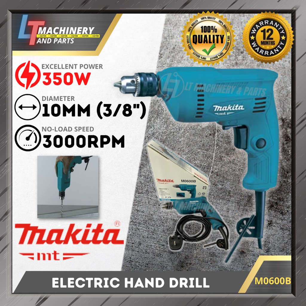 MAKITA MT M0600B 3/8" 350W CORDED ELECTRIC HAND DRILL SCREWDRIVER METAL ...