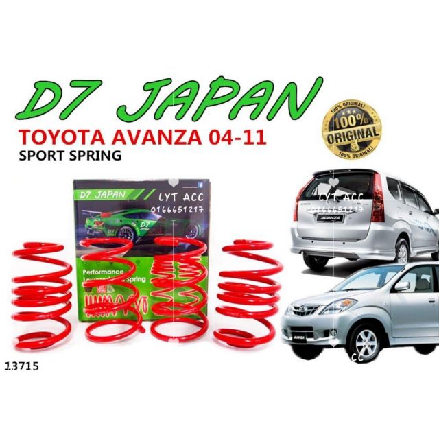 TOYOTA AVANZA 04-11 D7 Japan Sport Lower Spring | Shopee Malaysia