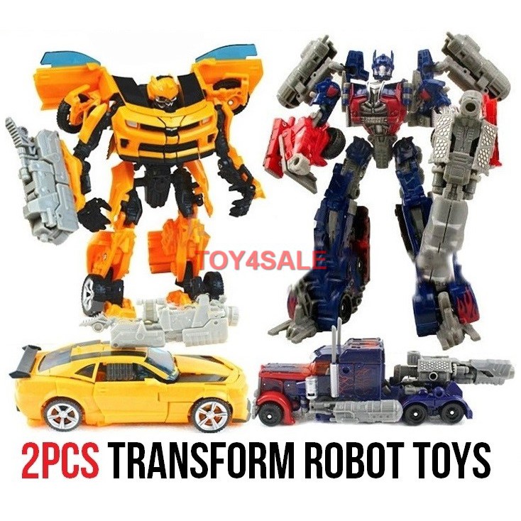 2pcs Combo Transformers Robot Optimus Prime + Bumble Bee Kids Birthday ...