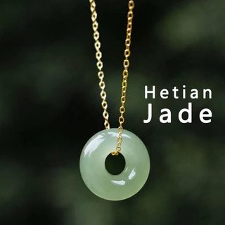  2023 New Hetian Pendant Jade Donut Clavicle Necklace