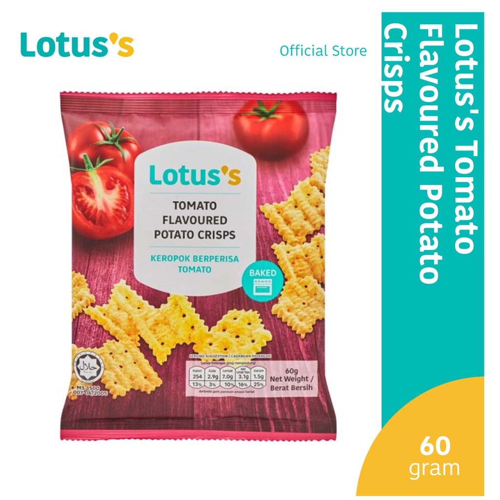 Lotuss Baked Tomato Flavoured Potato Crisps 60g Shopee Malaysia 8212