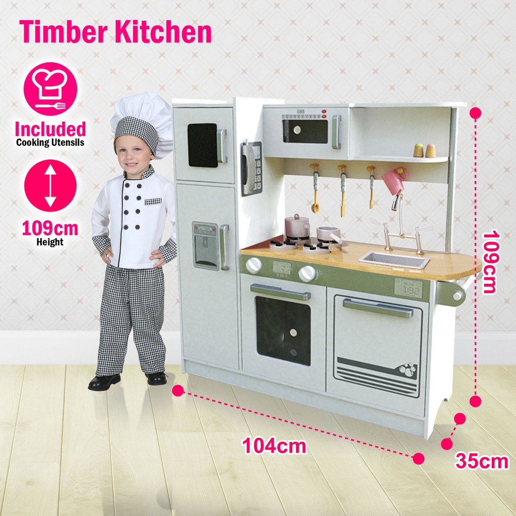 Mamakiddies Full Set Big European Wooden Kitchen Playset Kids Pretend Play Set Cooking Toy Mainan Dapur Kanak Kanak Shopee Malaysia