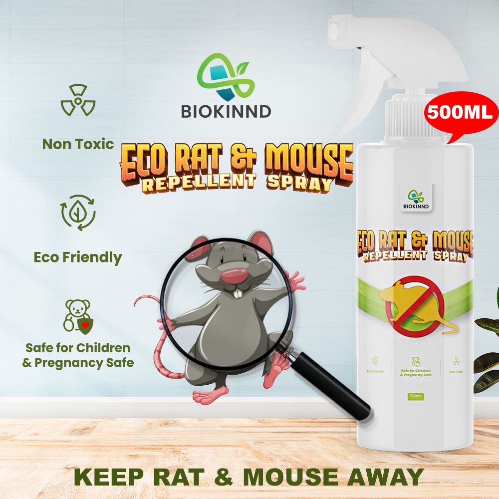 BIOKINND Eco Rat & Mouse Repellent Water Based Spray (500ml) Penghalau ...