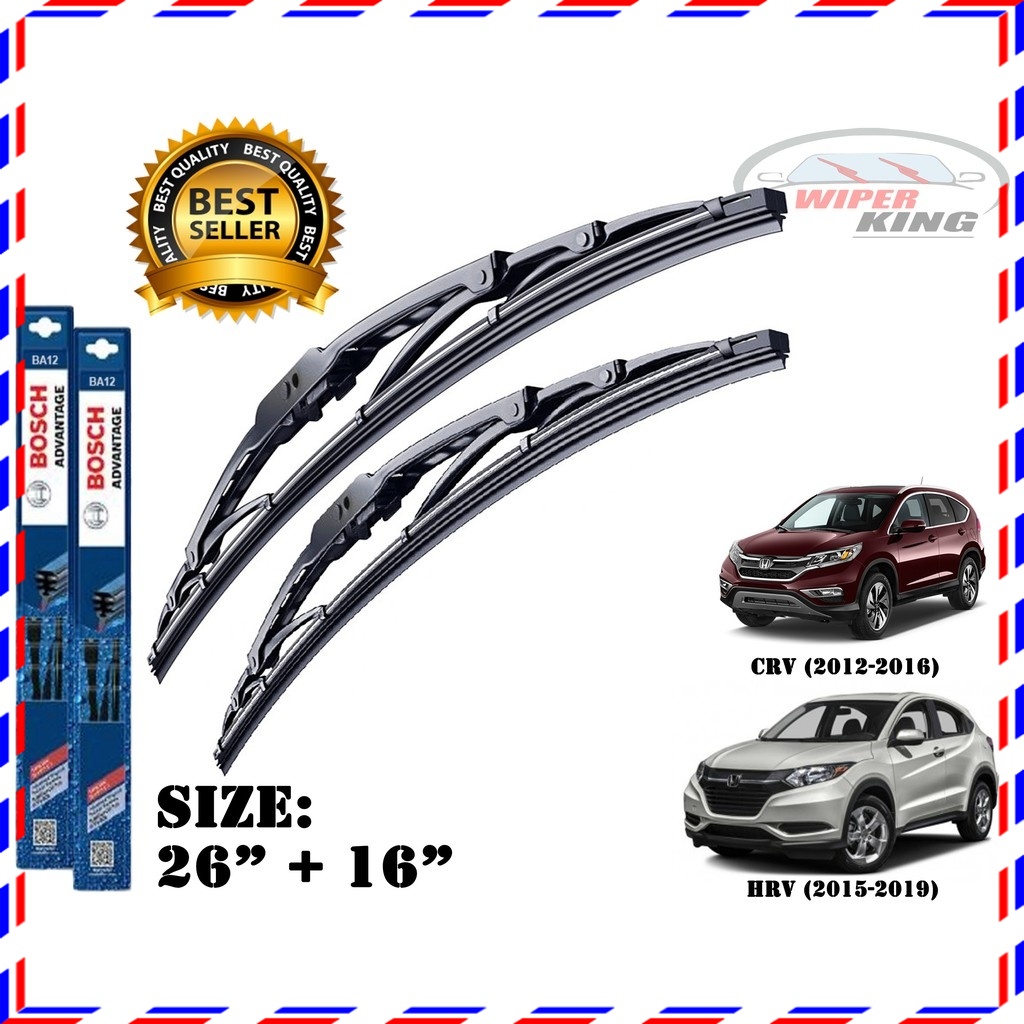 Honda Hrv (1519) Bosch Advantage Wiper Blade Set (26" + 16") Shopee