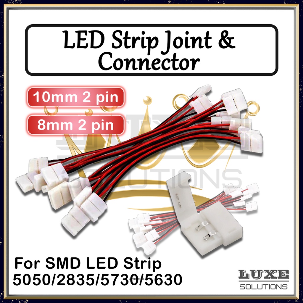 5050/2835 LED Strip Light⭐10mm / 8mm⭐ 2pin LED Strip Joint Connector  Extension Cable Clip
