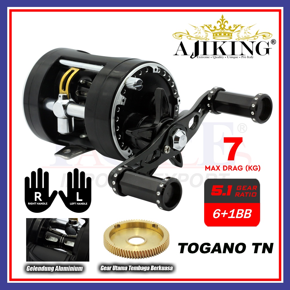 CLEARANCE] Ajiking Togano TN Fishing Reel Left Handle Conventional
