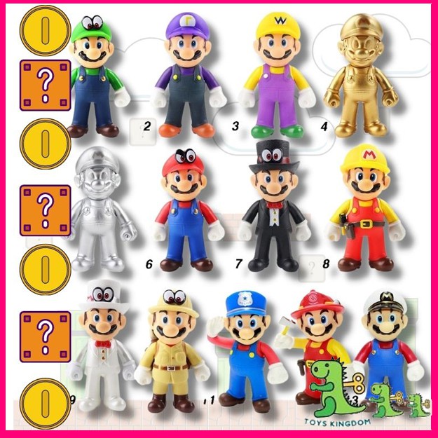 Super Mario Collectible Figure Toys 12cm Tall Movable Hand Toys Figure ...