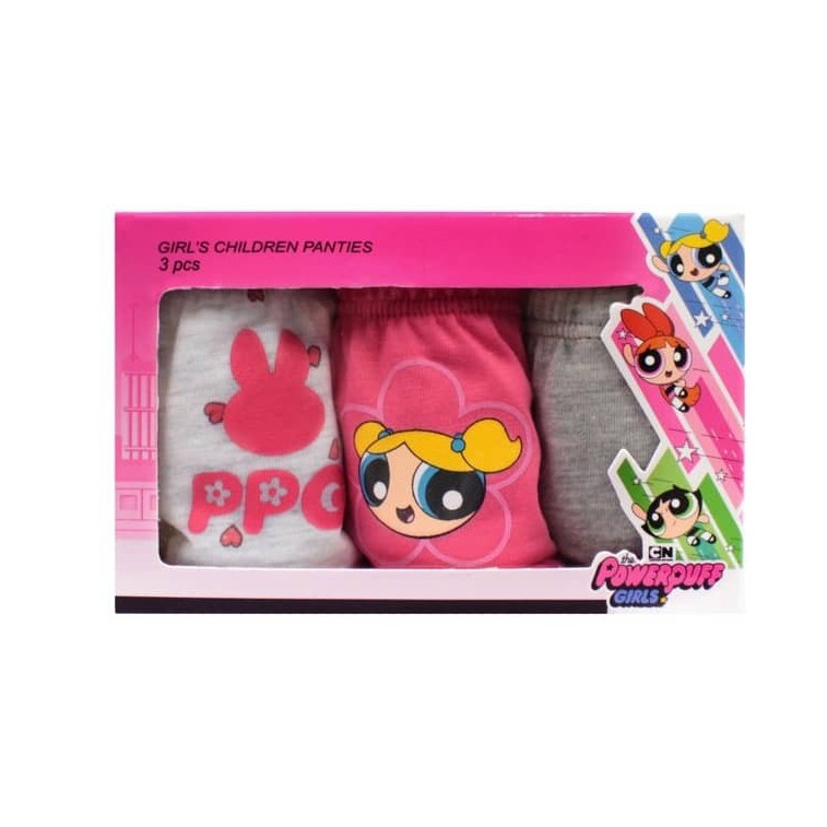 Powerpuff Girls 3 in 1 Pcs Children Kids Panties ( White, Pink and