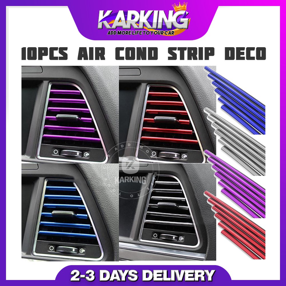 10Pcs Car Air Conditioner Outlet Decorative U Shape Moulding Trim Strips car  accessories bezza axia alza myvi waja