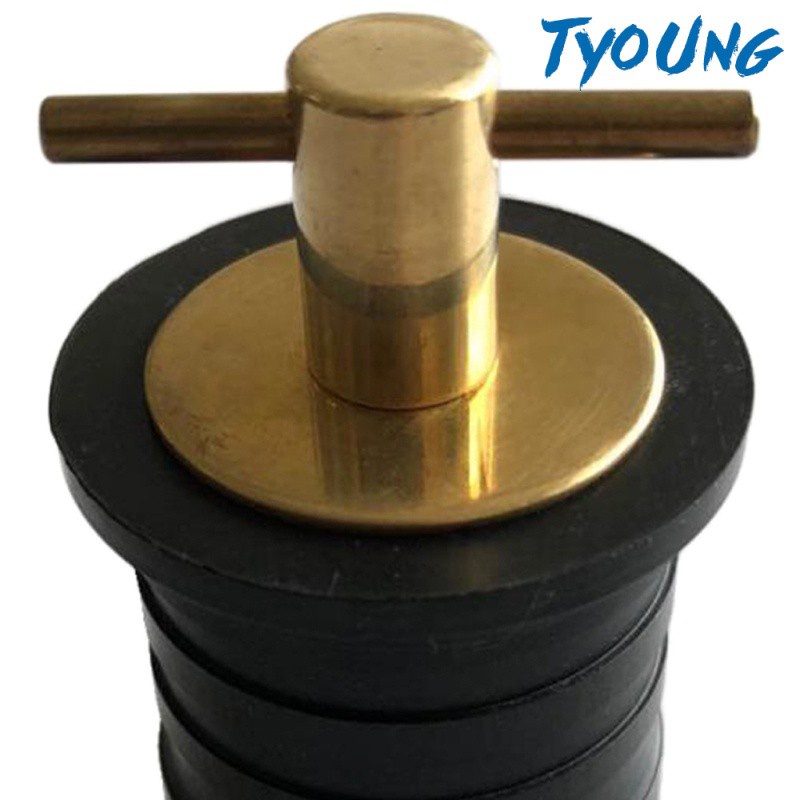 [ 11/4 Inch Brass Boat Snap Lock Drain Plug for Marine Coolers and