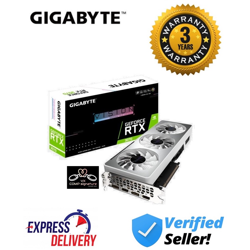 GIGABYTE GeForce RTX 3070 VISION OC 8G GDDR6 (GV-N3070VISION OC-8GB ...