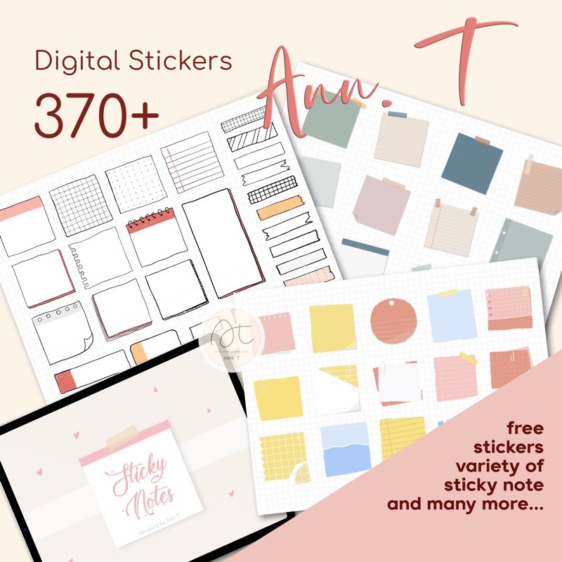 GoodNotes / PNG Digital Stickers / Sticky Notes / Banners / Sticker ...