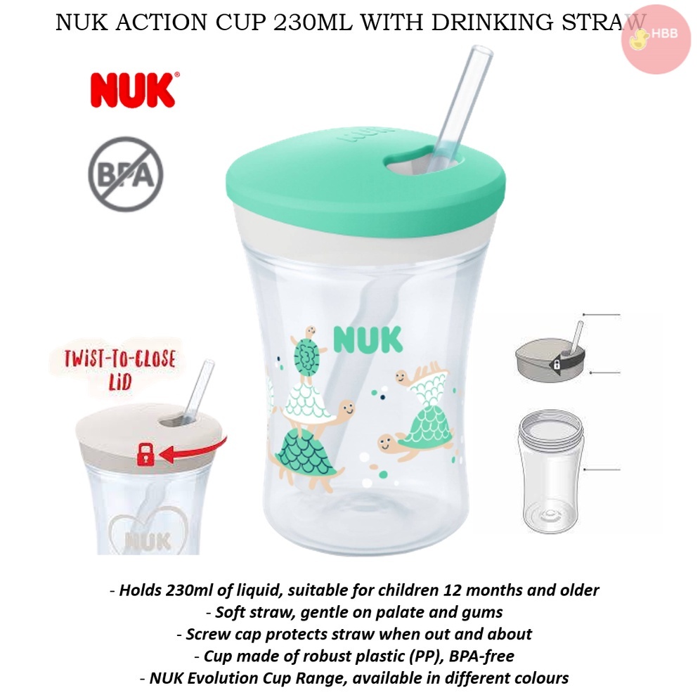 NUK Action Cup 230ml with Drinking Straw