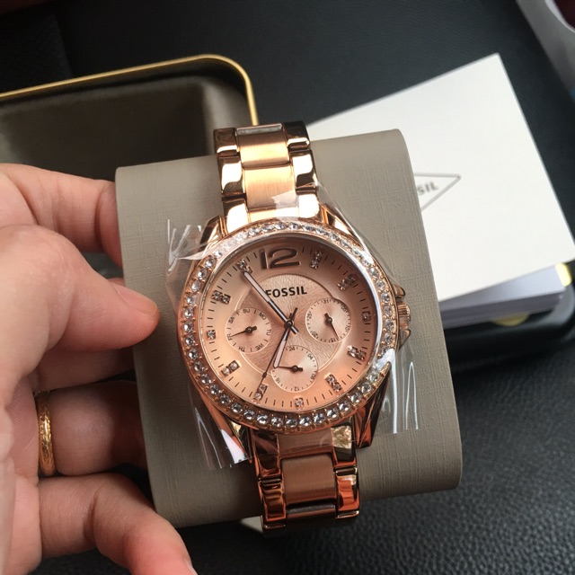 Fossil Riley Multifuncion Rose Gold ES2811 Shopee Malaysia