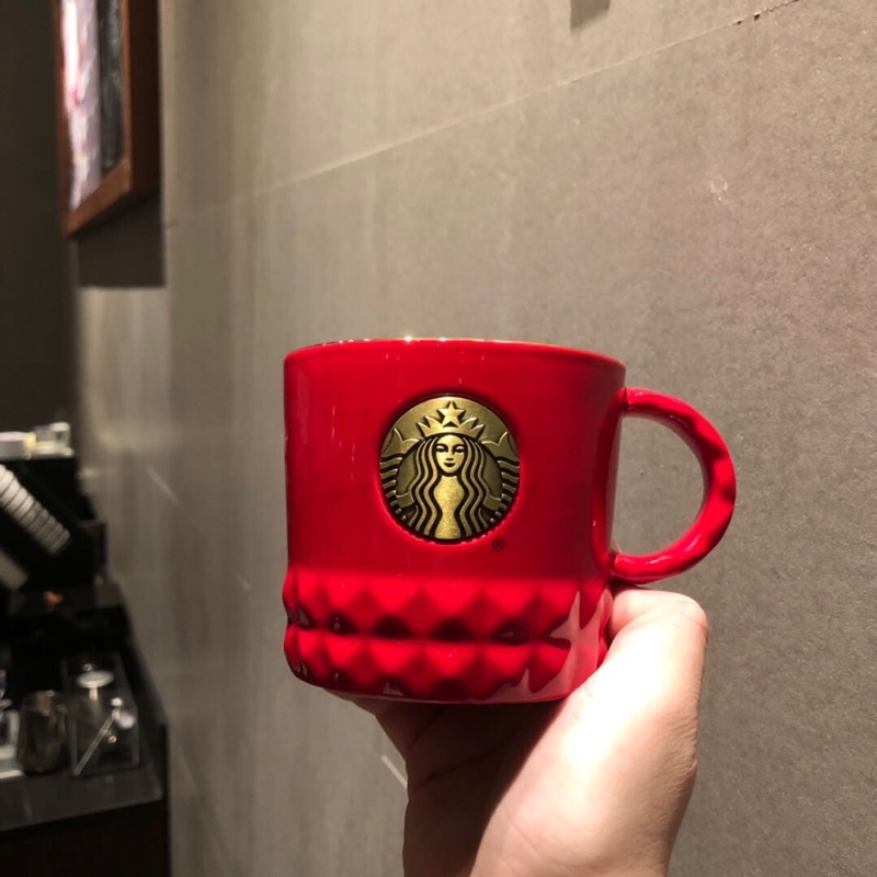Starbucks Mug Classic Black And White Goddess Bronze Medal Ceramic