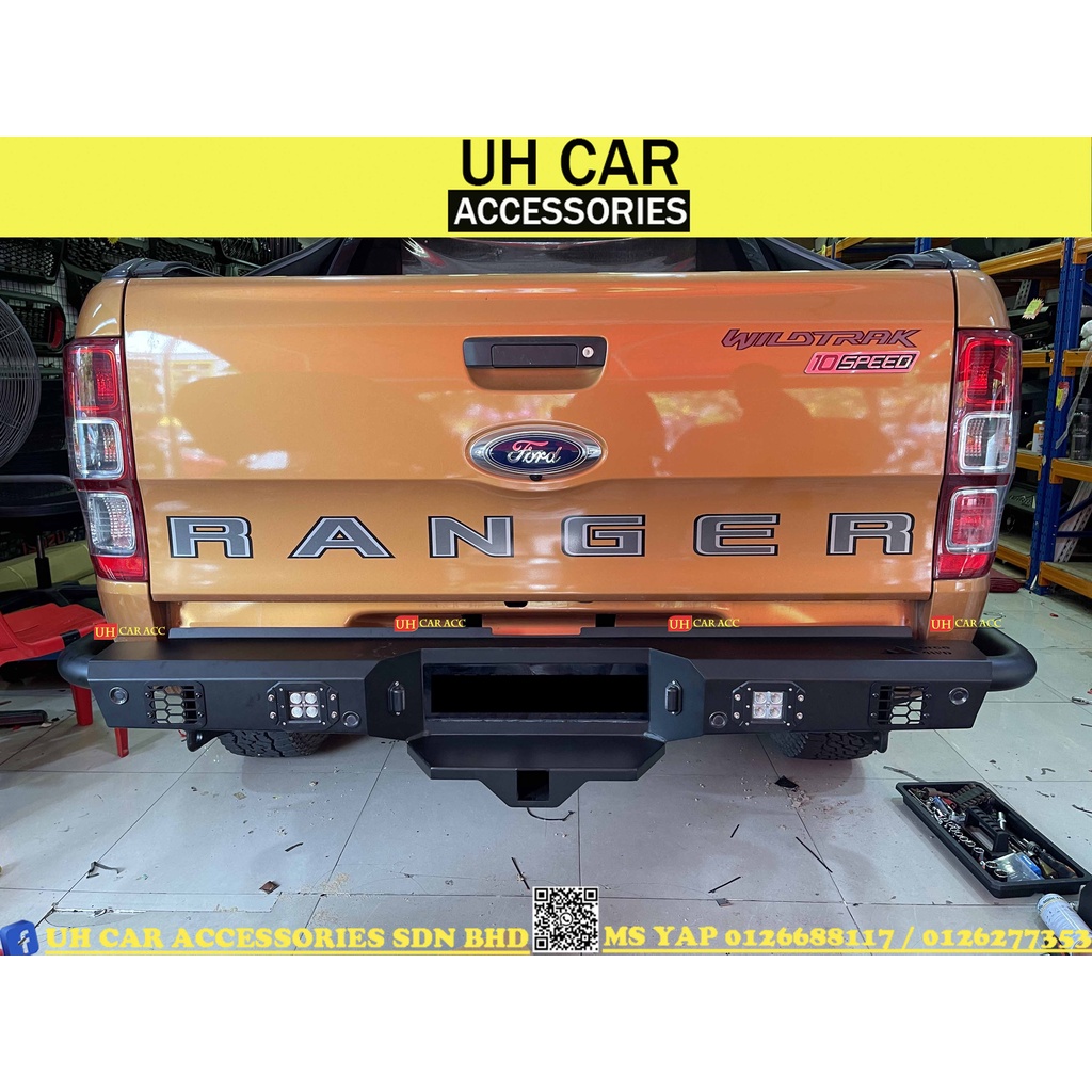FORD RANGER T6 T7 T8 WILDTRAK FORCE HY02 STEEL REAR BUMPER BULL BAR ...