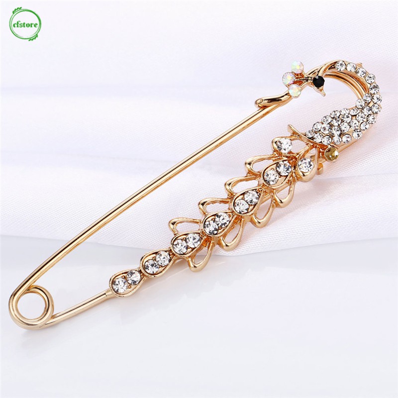 CF Retro Rhinestone Pearl Pin Brooch Cardigan Collar Brooch Fashionable ...