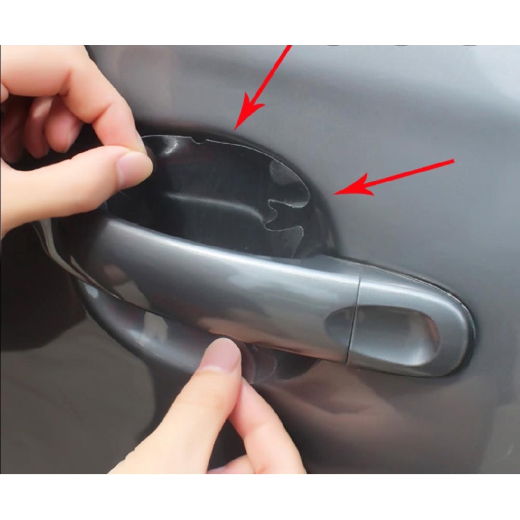 4 Sheets Adhesive Car Door Handle Scratches Film Guard Shakes Protector