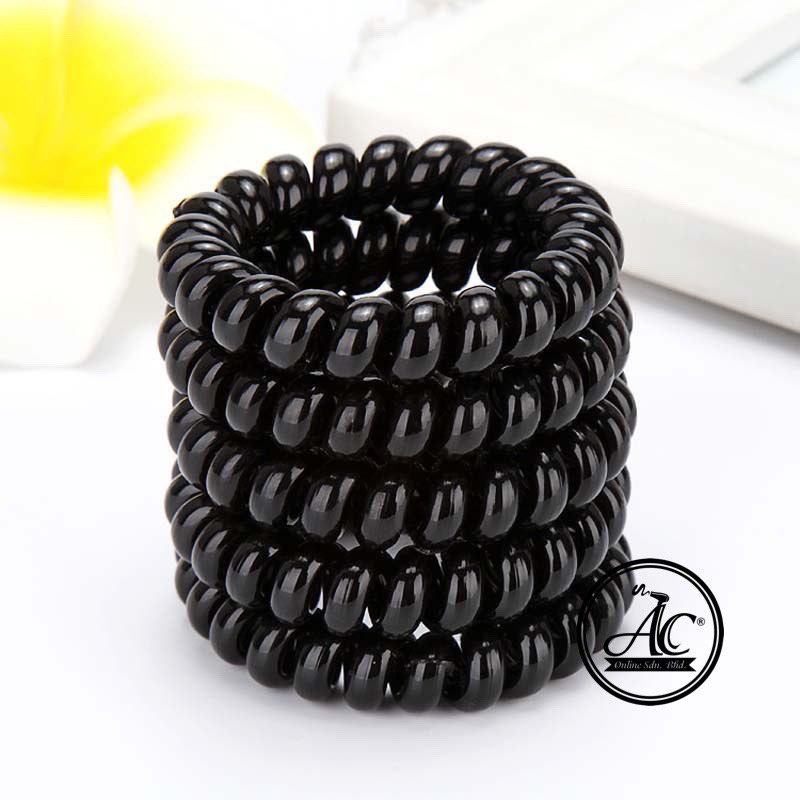 Telephone Wire Black Telephone Line Elastic Hair Bands Hair Ties Getah ...