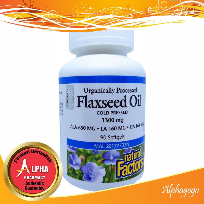 Natural Factors Flaxseed Oil 1300mg 90 Softgels Shopee Malaysia