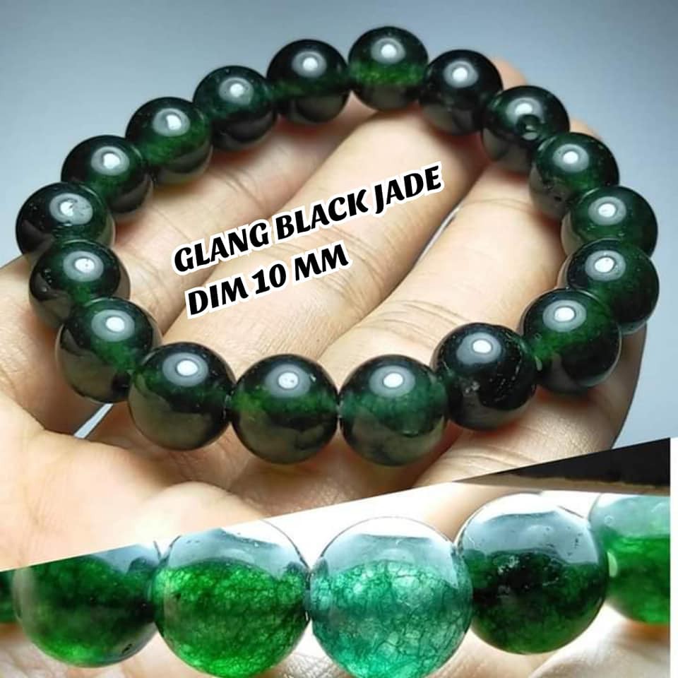 CAHAYA Translucent Black Jadee Stone Bracelet | Shopee Malaysia