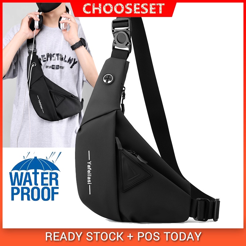 CS Men's Waterproof Oxford Crossbody Bag Shoulder Sling Bag