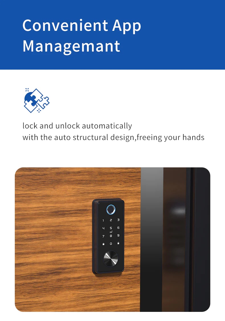 T1 Electronic Smart Fingerprint Deadbolt Door Lock Tuya WiFi APP Remote ...