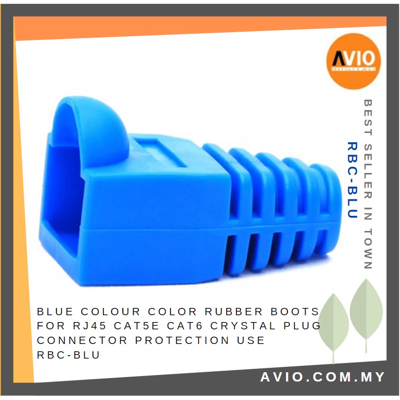 Blue Rubber Boots RJ45 LAN Network Cat5e Cat6 Crystal Plug