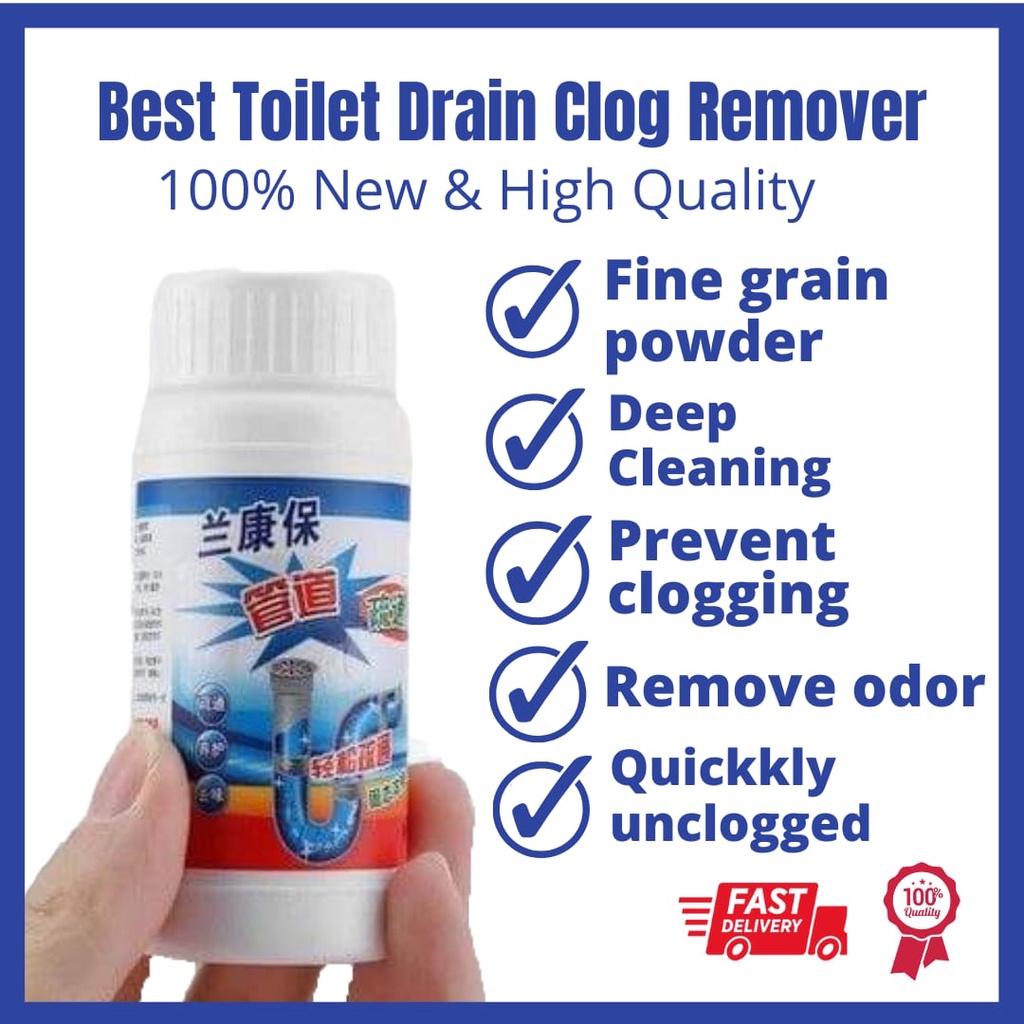 Terbaik Clog Remover Acid Powder Drain Toilet Unblock Pipe Sink anti