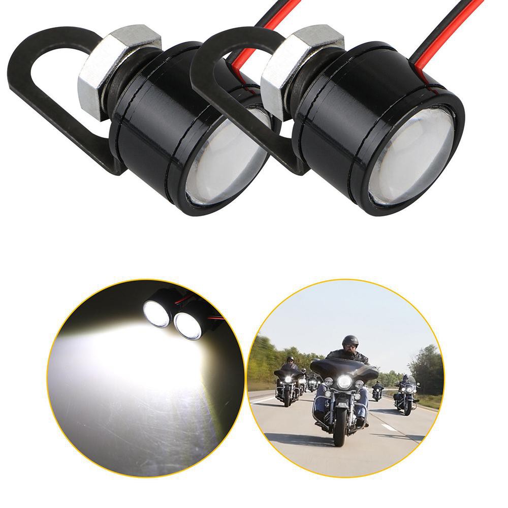 2Pcs White LED Motorcycle Handlebar Spotlight Headlight Driving Light ...