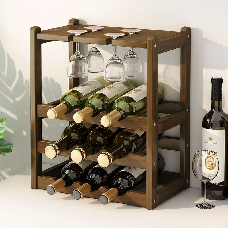 Bamboo Wine Rack Modern Simple Wooden Creative Classical Household Wine ...