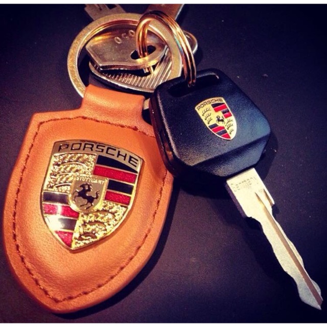 Porsche hot sale leather keychain