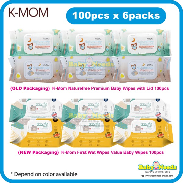 K-Mom First Wet Wipes Value / Premium Baby Wipes 100pcs (6packs ...