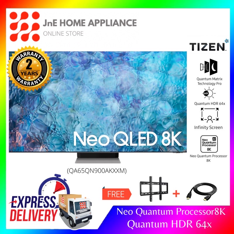 Samsung 65 Qn900a Neo Qled 8k Smart Tv 2021 Qa65qn900akxxm Free Bracket Hdmi Shopee Malaysia 2590