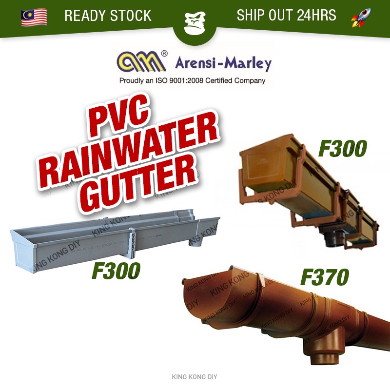 1 METER ARENSI MARLEY F300 / F370 UPVC Rainwater Gutter Rain Gutter ...