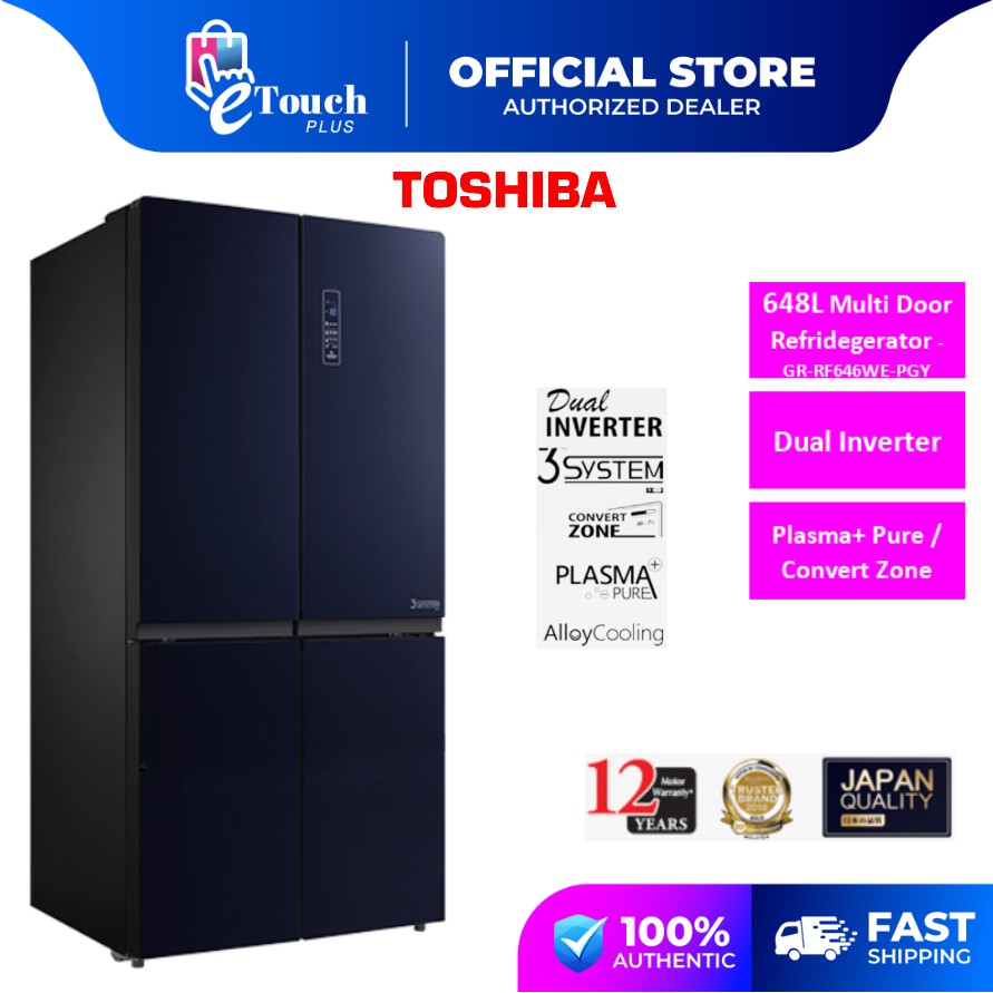 Toshiba (648L) Multi Door Dual Inverter Refrigerator GR-RF646WE-PGY ...
