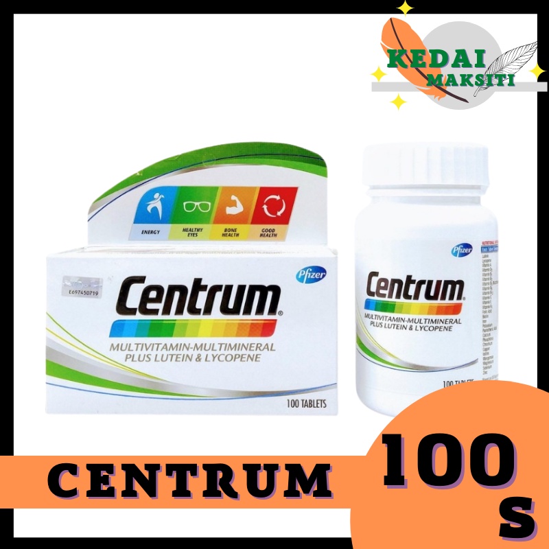 Centrum MultivitaminMultimineral Plus Lutein and Lycopene 100 Tablets