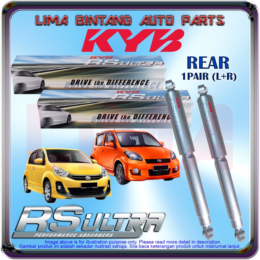 Pair Perodua Myvi Lagi Best Icon Rear Shock Absorber Heavy Duty Rs Ultra Kayaba Kyb