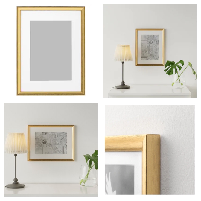 SILVERHOJDEN Picture / Photo Frame , goldcolour, 13x18 cm / 21x30 cm