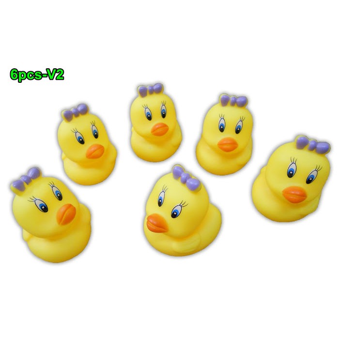 BABY SOFT RUBBER DUCK TOY WITH SQUEAKING SOUND - 6 PCS