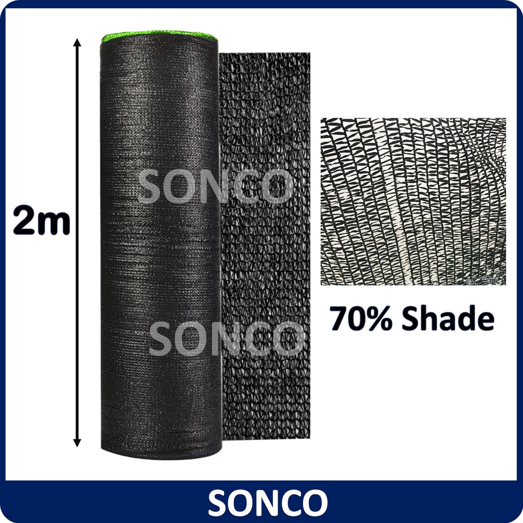 1M 2M X 30M SONCO 50% 70% Black Sun Shade Orchid Net Jaring Hitam UV ...