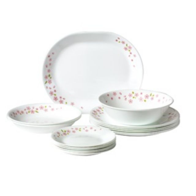 Corelle Dinnerset 16pcs Sakura Design Shopee Malaysia